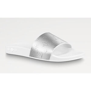 Louis Vuitton Waterfront Mule White Silver Monogram Slide Sandal UK 9 US 10 11
